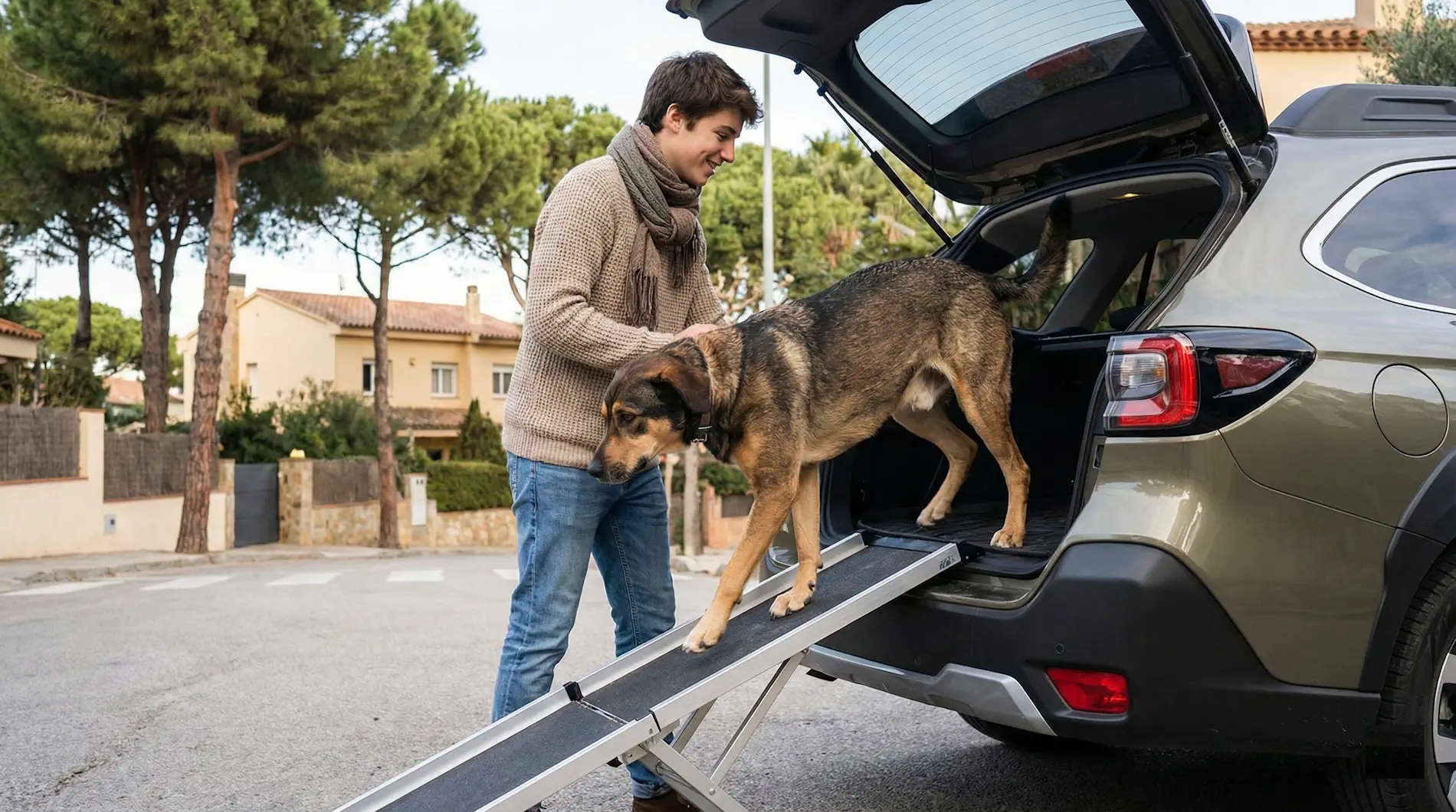 Uso de rampas para ayudar a la movilidad en casos de artrosis en perros