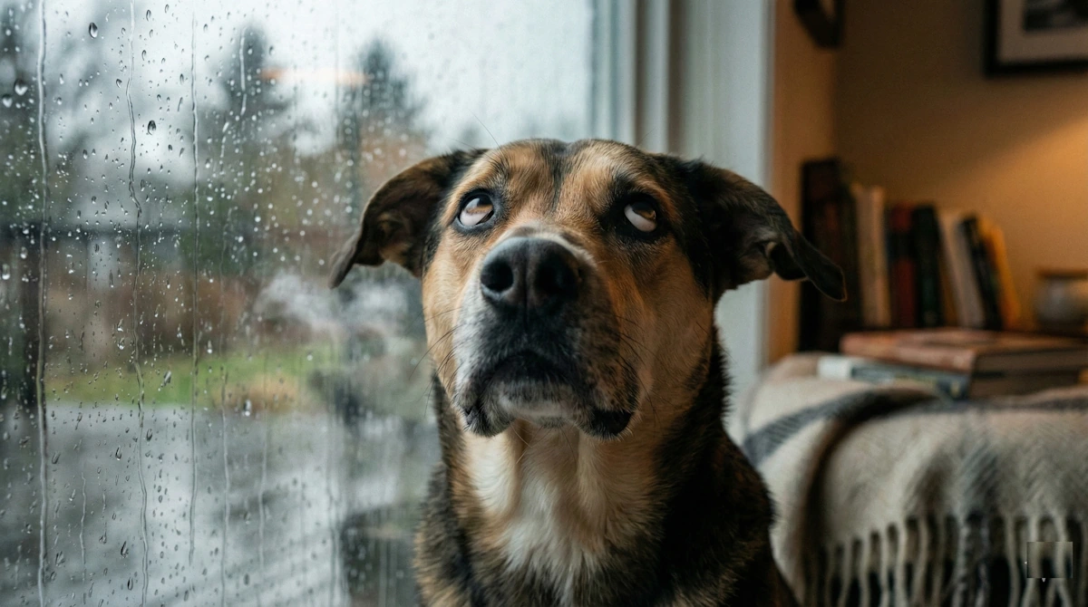 Perro aburrido en casa. Aprende cómo cansar a un perro en casa
