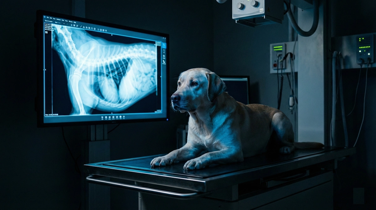 Radiografía digital para diagnosticar la patología cuando te dicen que mi perro tose como si tuviera algo en la garganta