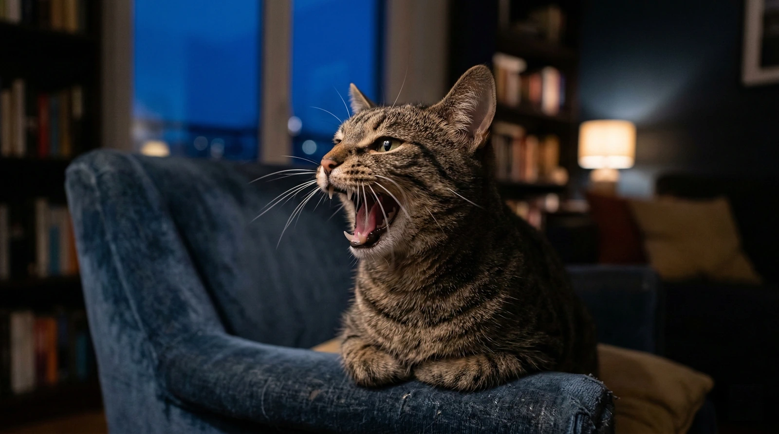 Imagen representativa de por qué mi gato maúlla mucho por la noche y cómo afecta al descanso