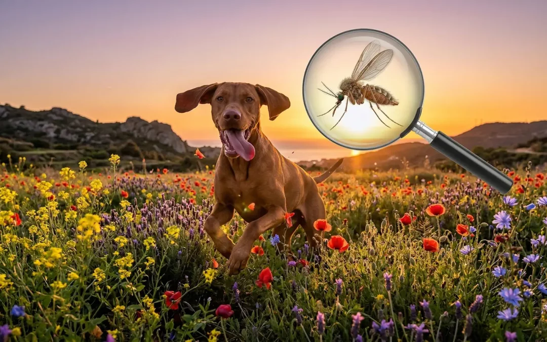 Perro disfrutando del campo gracias a saber cómo prevenir la leishmania de forma efectiva.