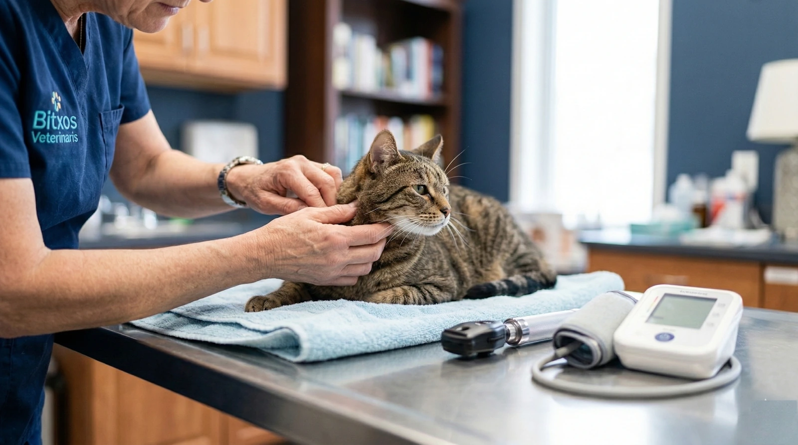 Revisión médica en Alella para tratar causas clínicas del por qué mi gato maúlla mucho por la noche.