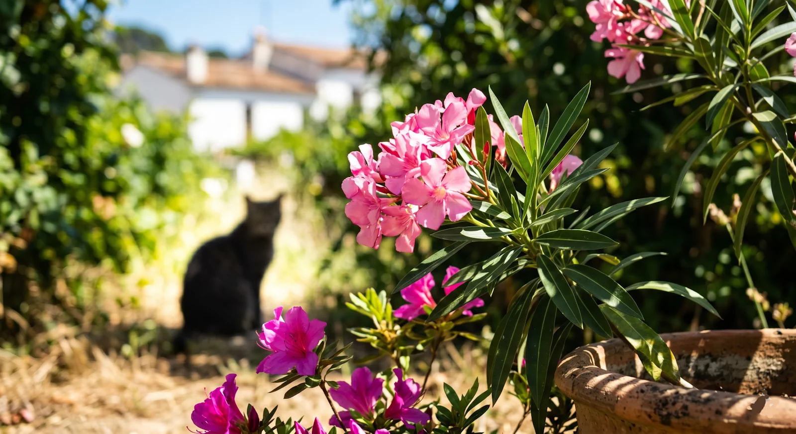 Identificación de plantas tóxicas para gatos comunes en jardines del Maresme. 