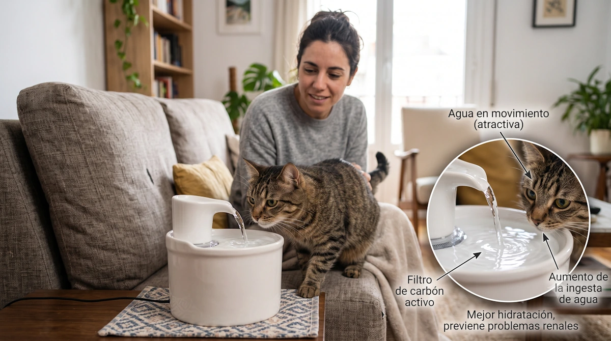 Guía completa sobre cómo hacer que un gato beba agua en casa de forma natural.